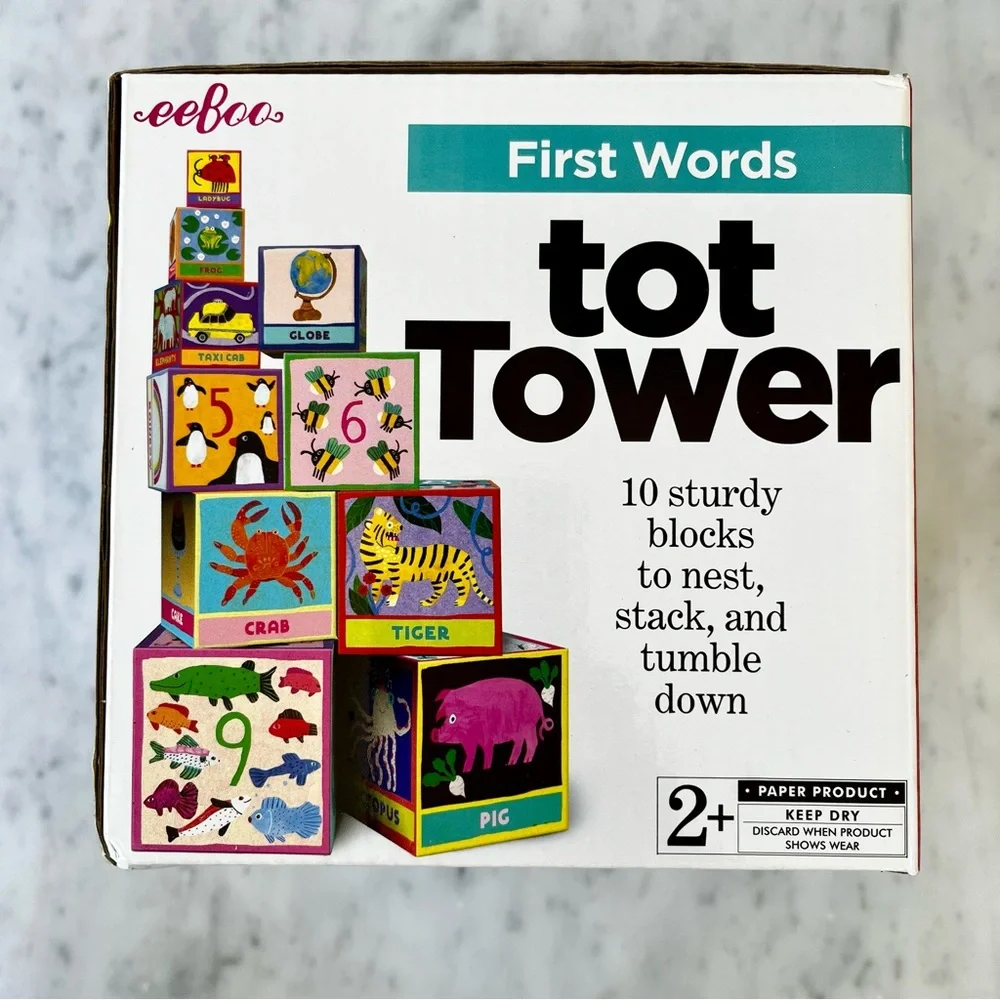 Tot Tower First Words Stacking Blocks - Multicolor